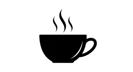 Obraz premium Abstract depiction of hot drink silhouette against a stark black backdrop for minimalist aesthetic