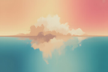 Abstract sunset reflection over calm water