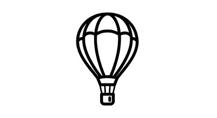 Obraz premium Whimsical balloon silhouette against a stark black canvas evokes dreamy adventures