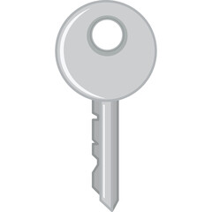 Simple Silver Key With Transparent Background Isolated On White A Close Up Metal Object Representing Access Security Solution Or Opportunity