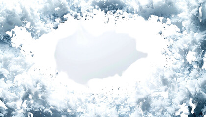 Cloud-framed blank space, bright center, dark edges, dreamy feel