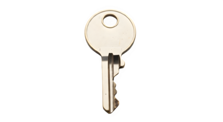 A singular metallic key isolated against a dark backdrop evoking security and access