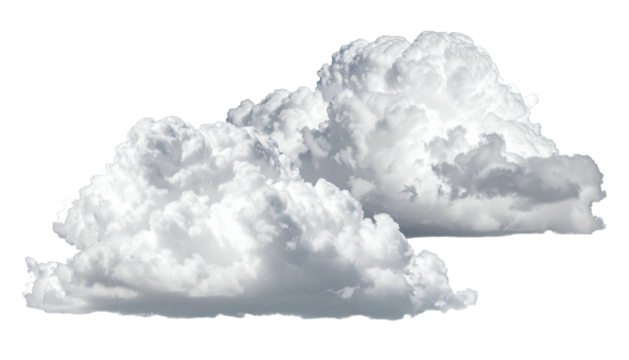 Fluffy, isolated white cumulus cloud formation on a clear day