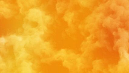 Abstract orange and yellow smoke cloud texture background with glowing light
