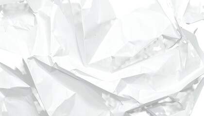 Wrinkled white paper surface with highlights and dark shadows