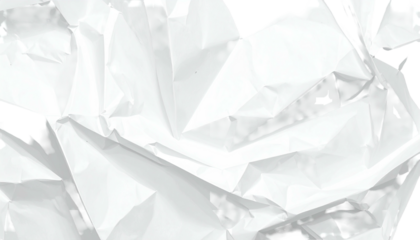 Wrinkled white paper surface with highlights and dark shadows