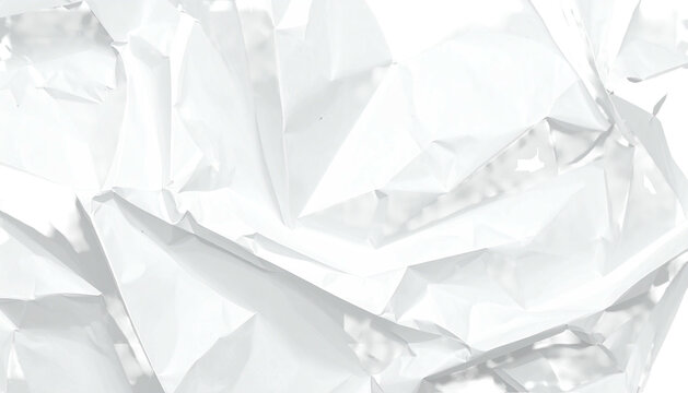 Wrinkled white paper surface with highlights and dark shadows