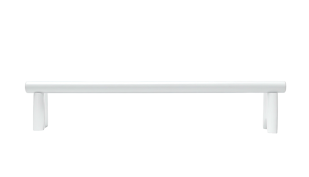 Simple chrome handle with two supports against black backdrop