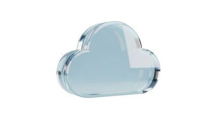 Transparent cloud icon represents cloud computing and data storage solutions for modern technology and digital transformation on transparent background
