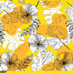 seamless pattern with yellow flowers