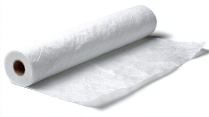 Fototapeta premium A roll of white craft paper rests on a surface inviting creativity for various projects.