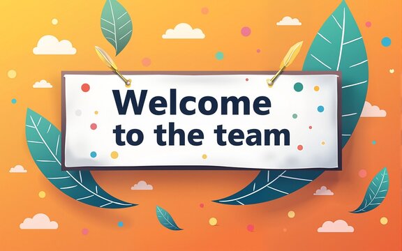 creative welcome to the team banner for your recruitment process. High quality - Powered by Adobe