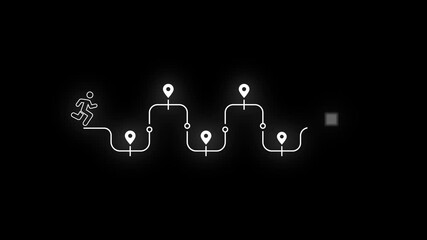 Career Path, Career Journey Concept Motion Graphic animation on transparent. Success roadmap journey, milestone or career path