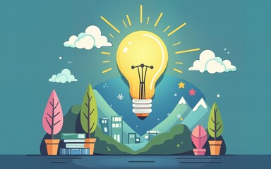 searching for new ideas solutions, successful work is the highest rating, save the planet, set flat vector modern illustration. High quality