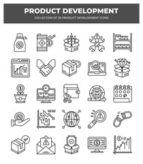 Fototapeta premium 25 Product Development Icons: Business. Marketing. and Finance