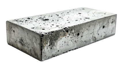 Solid concrete block, speckled, gray, rectangular