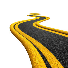 Winding road with yellow lines png highway png asphalt png curve png transportation png path png route png drive png lane png roadway png transparent background image