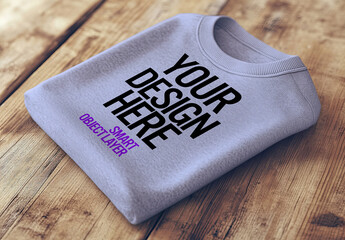 Mock up of a folded grey sweatshirt 
