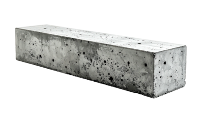 Rectangular concrete block with rough, mottled gray surface