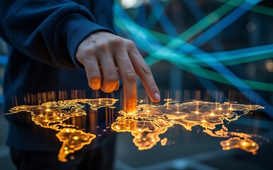 Global network connectivity and digital information flow illuminated