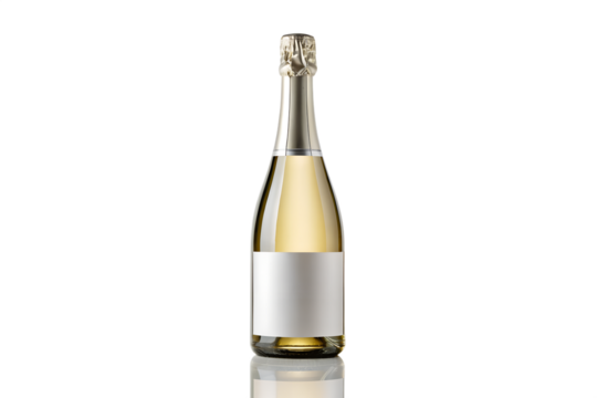 Premium Silver Champagne Bottle Mockup | Blank Label Sparkling Wine PSD Template