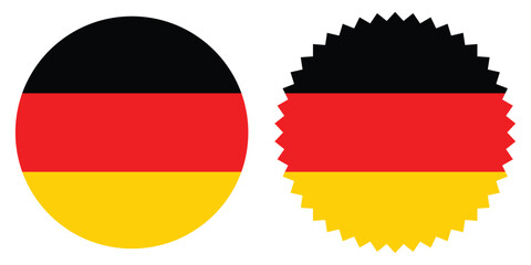 Round German Flag circle Badge – Black Red Gold Tricolor Symbol