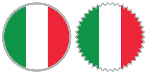 Round Italian Flag Badge – Circular Italian Tricolor Illustration
