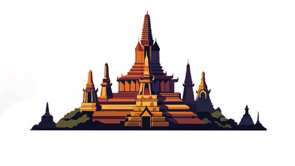 Golden Thai architecture of Wat arun Bangkok, an ancient Buddhist temple and