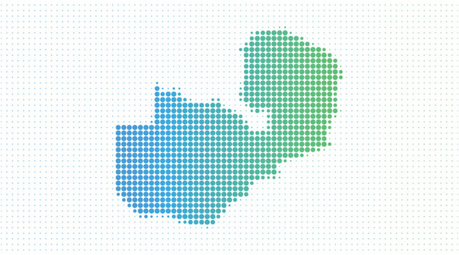 Zambia dotted map in modern halftone style