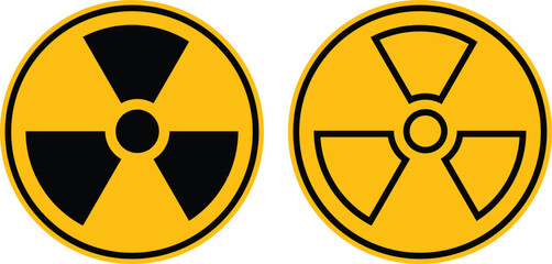 Radiation hazard symbol warning sign. Radioactive material vector symbol