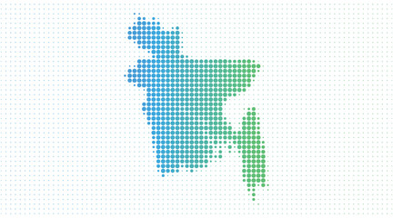 Bangladesh dotted map in modern halftone style