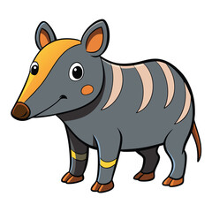 tapir color vector illustration
