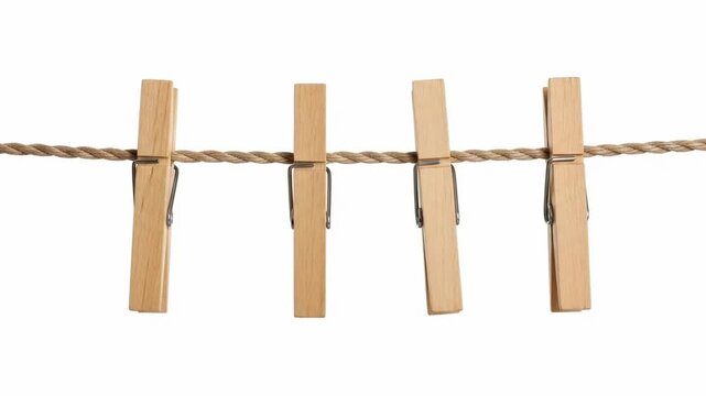Clothesline w/ wooden pegs