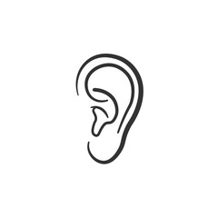 Hand-drawn Sketch of a Human Ear