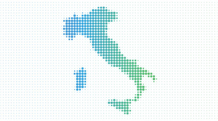 Italy dotted map in modern halftone style