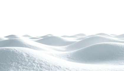 Snowy field with gentle drifts against a black background