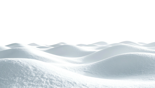 Snowy field with gentle drifts against a black background