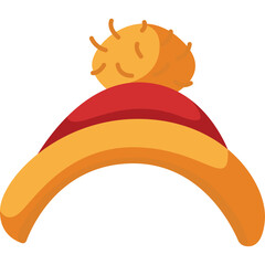 Orange And Red Winter Beanie With Pom Pom On Top Warm Headwear For Cold Weather Fashion Accessory Isolated On White Background