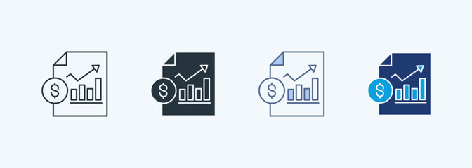 Financial Report Multiple Style Icon Collection