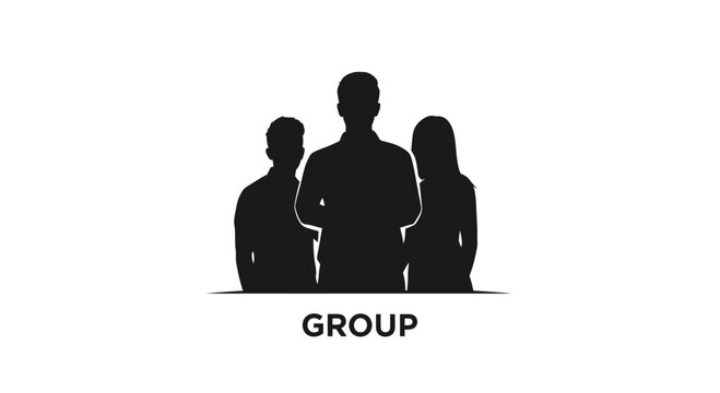 Silhouette of a diverse business team illustration representing teamwork and collaboration isolated on white background - Powered by Adobe