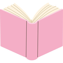 Open Pink Hardcover Book With Blank Pages On A Transparent Background Simple Minimalist Design For Education And Reading Concepts