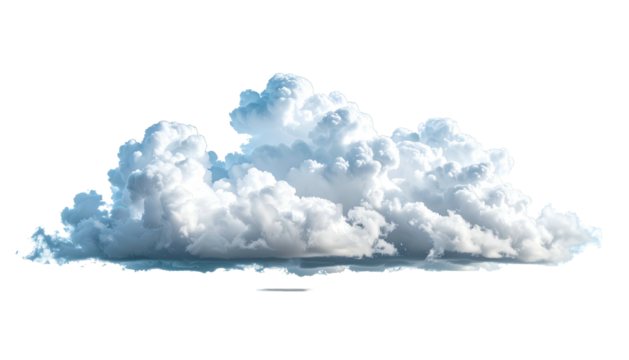 Puffy, white cloud isolated against a transparent background