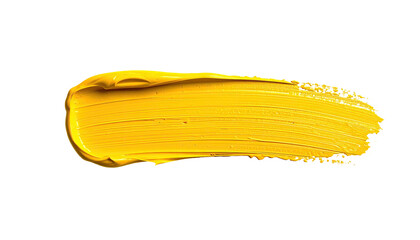 Brushstroke of thick, vibrant yellow paint on a dark background