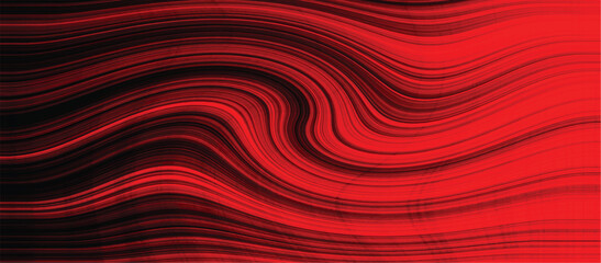 Bright glowing red distorted lines on black back	