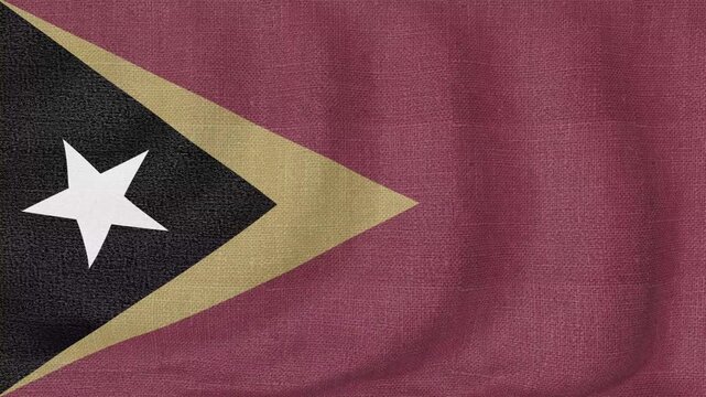 East Timor National Flag Waving on White Background – Timorese Patriotism, Culture and Heritage Symbol