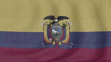 Ecuador National Flag Waving on White Background – Ecuadorian Patriotism, Culture and Heritage Symbol
