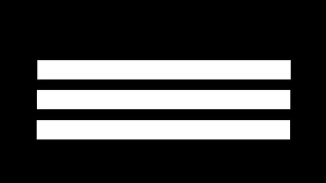 Menu list icon Navigation bar and interface symbol Animated on a black background.