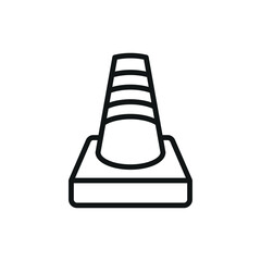 Road cone barrier icon for modern city traffic and roadwork illustrations.