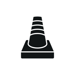Road cone barrier icon for bold construction and road safety illustrations.