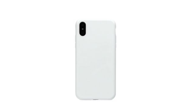 White phone, case covers entire back, in dark room